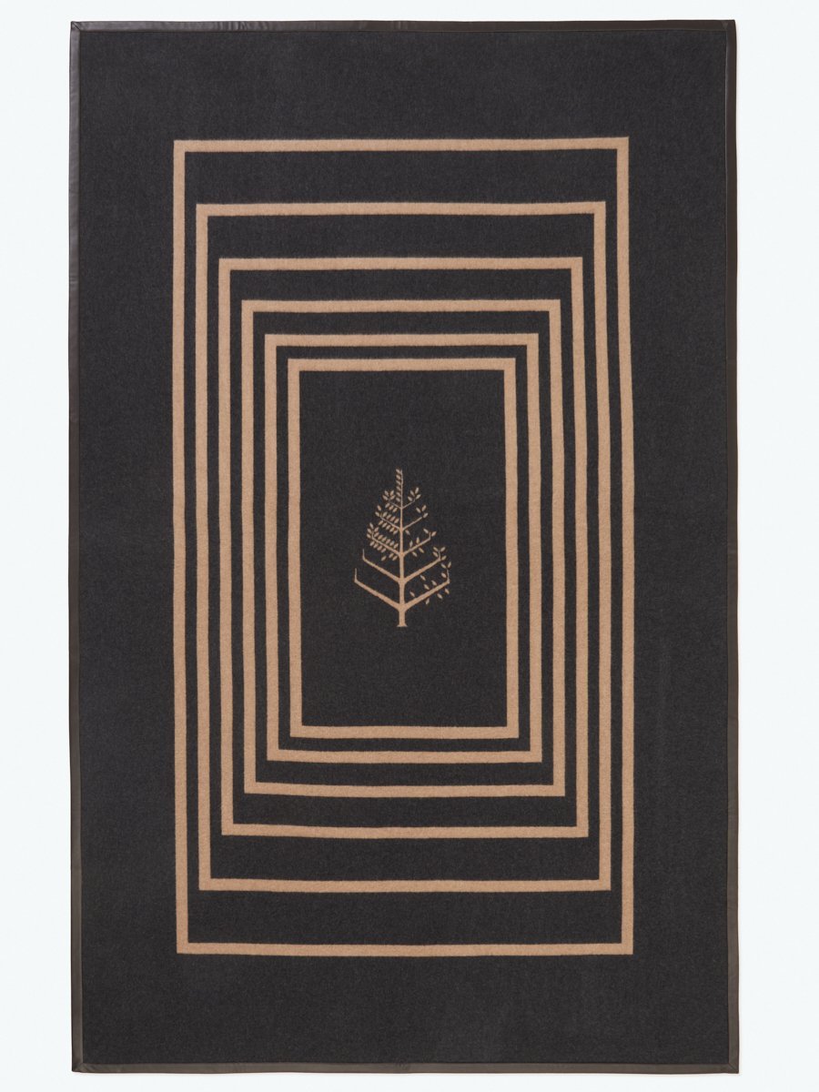 Leather Trim Throw - Four Seasons At Home